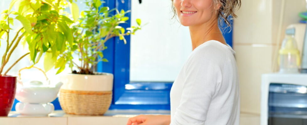 young woman in the kitchen