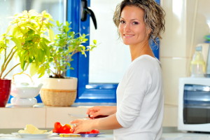 young woman in the kitchen
